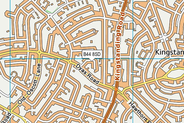 B44 8SD map - OS VectorMap District (Ordnance Survey)