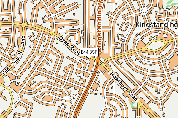 B44 8SF map - OS VectorMap District (Ordnance Survey)