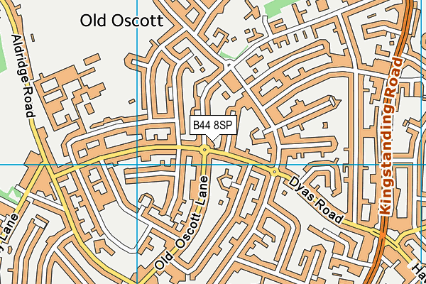 B44 8SP map - OS VectorMap District (Ordnance Survey)