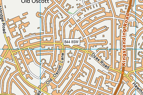 B44 8SW map - OS VectorMap District (Ordnance Survey)