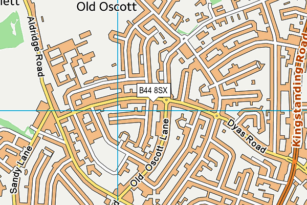 B44 8SX map - OS VectorMap District (Ordnance Survey)