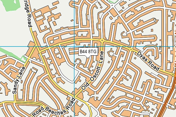 B44 8TG map - OS VectorMap District (Ordnance Survey)