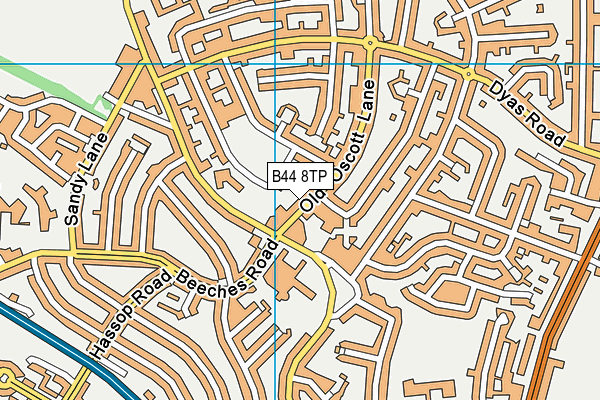 B44 8TP map - OS VectorMap District (Ordnance Survey)