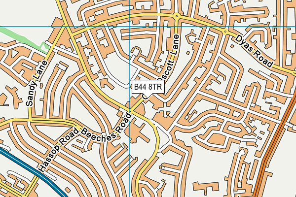 B44 8TR map - OS VectorMap District (Ordnance Survey)