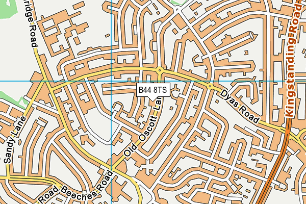 B44 8TS map - OS VectorMap District (Ordnance Survey)