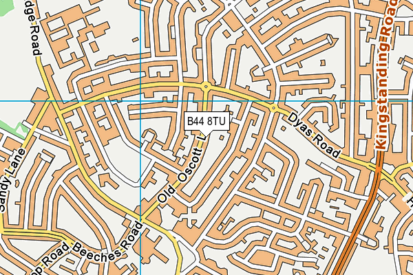 B44 8TU map - OS VectorMap District (Ordnance Survey)