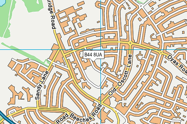 B44 8UA map - OS VectorMap District (Ordnance Survey)