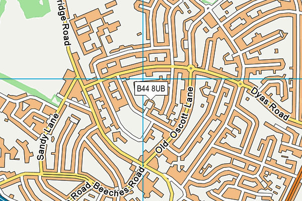 B44 8UB map - OS VectorMap District (Ordnance Survey)