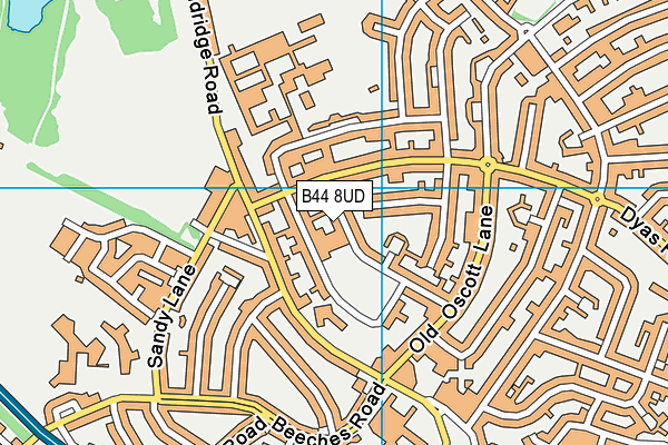 B44 8UD map - OS VectorMap District (Ordnance Survey)