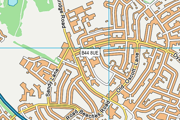 B44 8UE map - OS VectorMap District (Ordnance Survey)