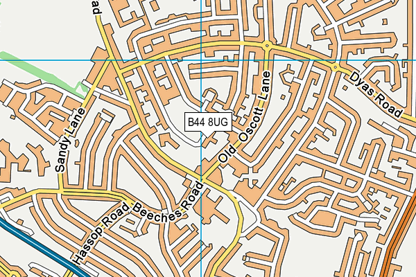 B44 8UG map - OS VectorMap District (Ordnance Survey)