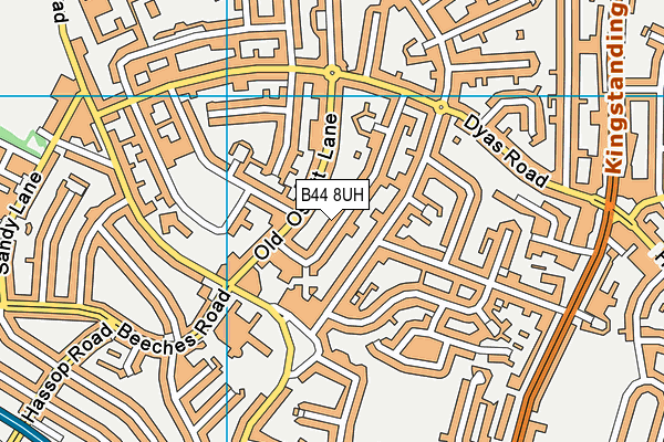 B44 8UH map - OS VectorMap District (Ordnance Survey)