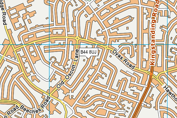 B44 8UJ map - OS VectorMap District (Ordnance Survey)