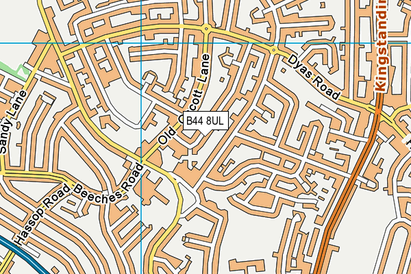 B44 8UL map - OS VectorMap District (Ordnance Survey)