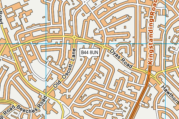 B44 8UN map - OS VectorMap District (Ordnance Survey)