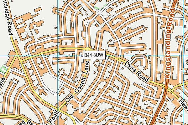 B44 8UW map - OS VectorMap District (Ordnance Survey)
