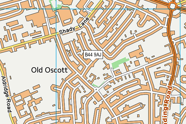 B44 9AJ map - OS VectorMap District (Ordnance Survey)