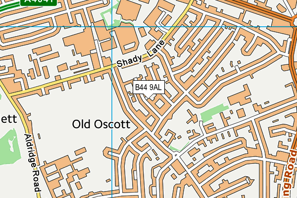B44 9AL map - OS VectorMap District (Ordnance Survey)