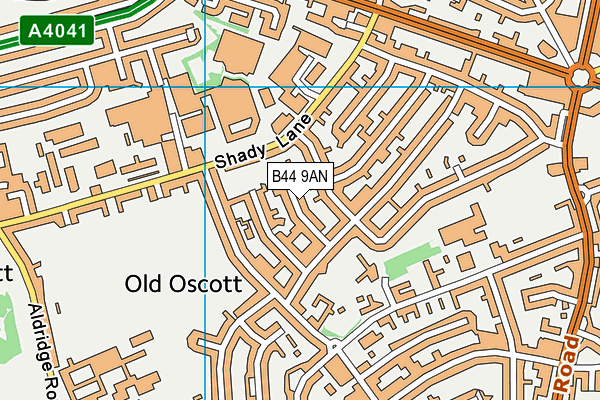 B44 9AN map - OS VectorMap District (Ordnance Survey)