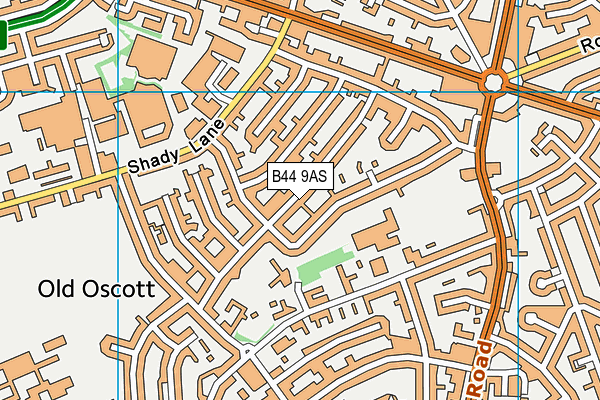 B44 9AS map - OS VectorMap District (Ordnance Survey)