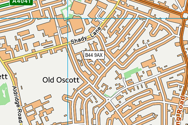 B44 9AX map - OS VectorMap District (Ordnance Survey)