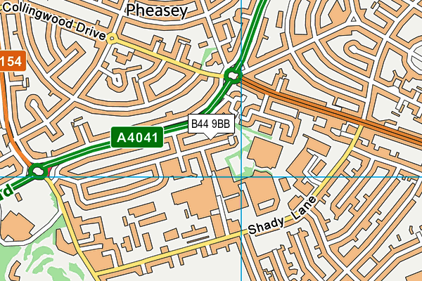B44 9BB map - OS VectorMap District (Ordnance Survey)