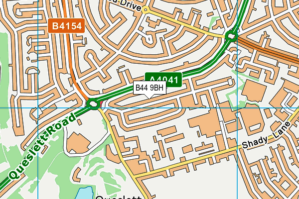 B44 9BH map - OS VectorMap District (Ordnance Survey)