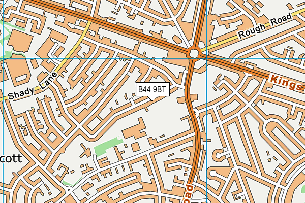 B44 9BT map - OS VectorMap District (Ordnance Survey)