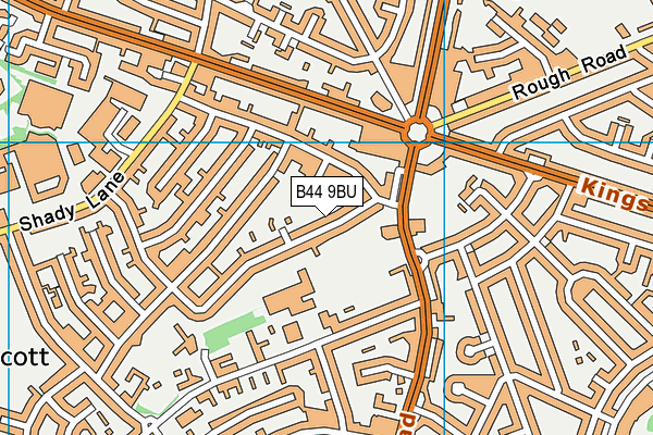 B44 9BU map - OS VectorMap District (Ordnance Survey)