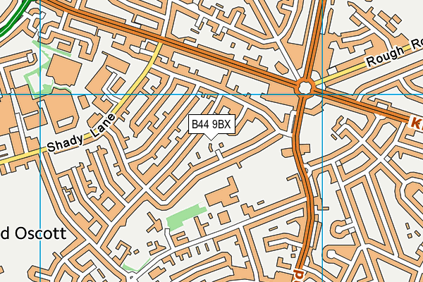 B44 9BX map - OS VectorMap District (Ordnance Survey)