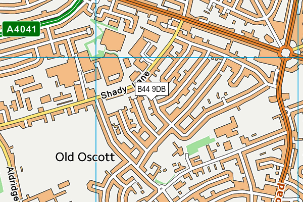B44 9DB map - OS VectorMap District (Ordnance Survey)