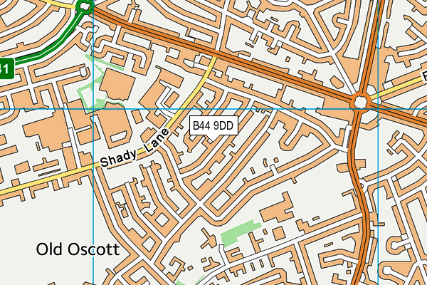 B44 9DD map - OS VectorMap District (Ordnance Survey)