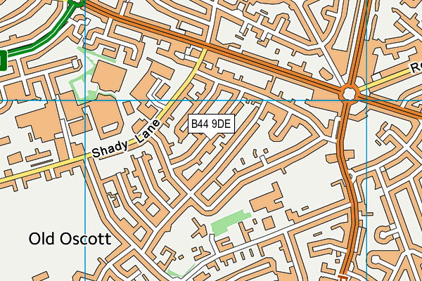 B44 9DE map - OS VectorMap District (Ordnance Survey)