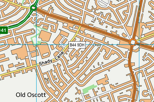 B44 9DH map - OS VectorMap District (Ordnance Survey)