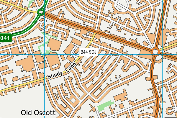 B44 9DJ map - OS VectorMap District (Ordnance Survey)