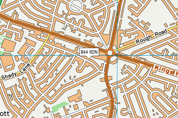 B44 9DN map - OS VectorMap District (Ordnance Survey)