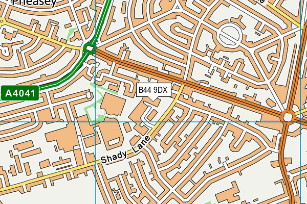 B44 9DX map - OS VectorMap District (Ordnance Survey)