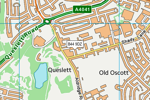 B44 9DZ map - OS VectorMap District (Ordnance Survey)