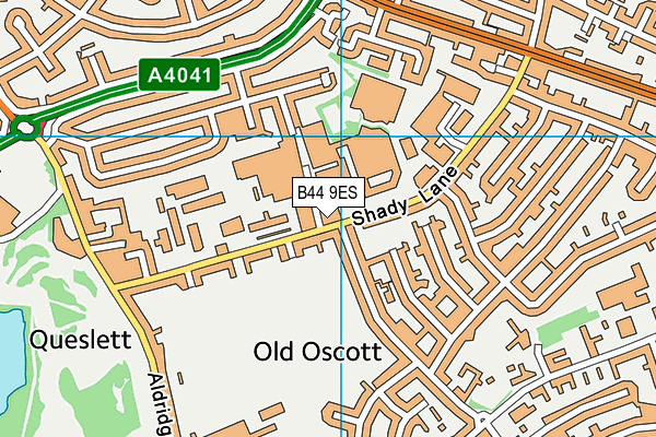 B44 9ES map - OS VectorMap District (Ordnance Survey)