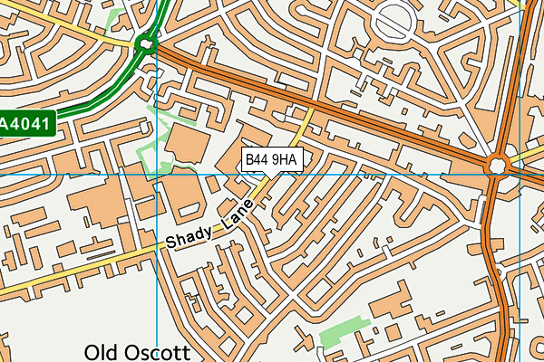 B44 9HA map - OS VectorMap District (Ordnance Survey)