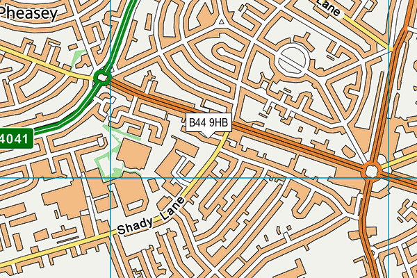 B44 9HB map - OS VectorMap District (Ordnance Survey)
