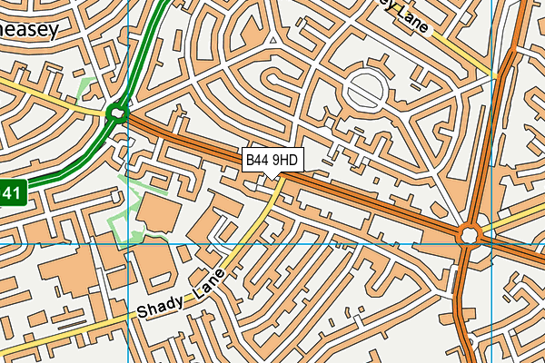B44 9HD map - OS VectorMap District (Ordnance Survey)