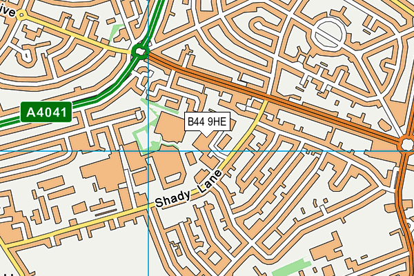 B44 9HE map - OS VectorMap District (Ordnance Survey)