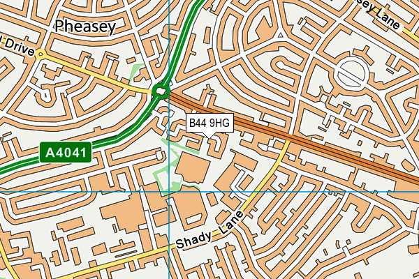 B44 9HG map - OS VectorMap District (Ordnance Survey)