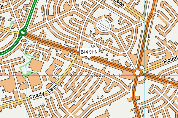 B44 9HN map - OS VectorMap District (Ordnance Survey)