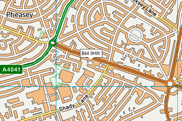 B44 9HW map - OS VectorMap District (Ordnance Survey)