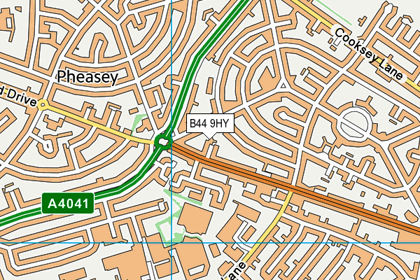B44 9HY map - OS VectorMap District (Ordnance Survey)