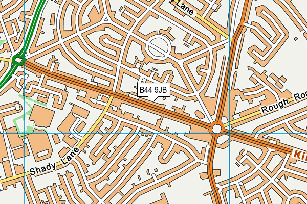 B44 9JB map - OS VectorMap District (Ordnance Survey)
