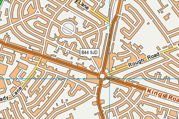 B44 9JD map - OS VectorMap District (Ordnance Survey)