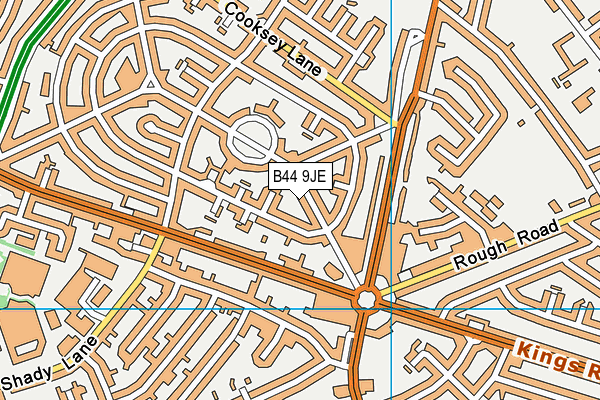 B44 9JE map - OS VectorMap District (Ordnance Survey)